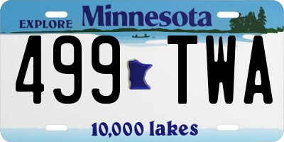 MN license plate 499TWA