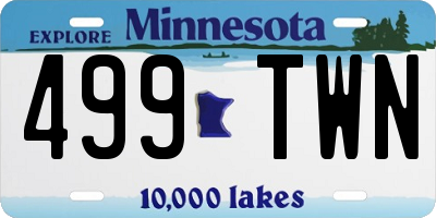 MN license plate 499TWN