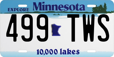 MN license plate 499TWS
