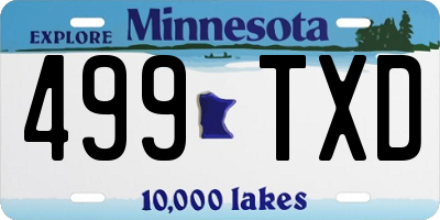 MN license plate 499TXD