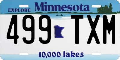 MN license plate 499TXM