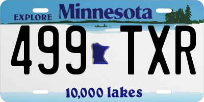 MN license plate 499TXR