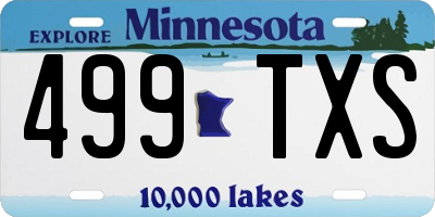 MN license plate 499TXS
