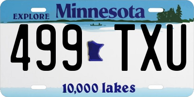 MN license plate 499TXU
