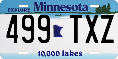 MN license plate 499TXZ