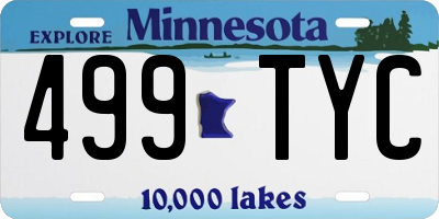 MN license plate 499TYC