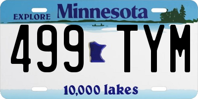 MN license plate 499TYM