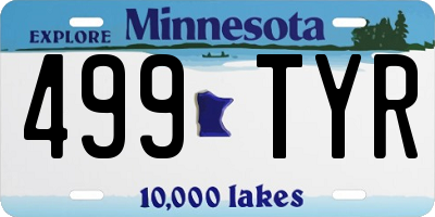 MN license plate 499TYR