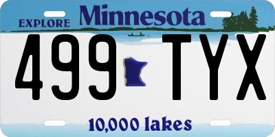MN license plate 499TYX