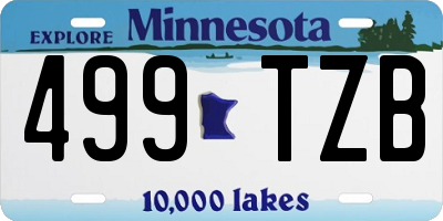 MN license plate 499TZB