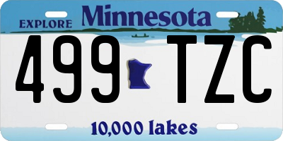 MN license plate 499TZC
