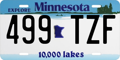 MN license plate 499TZF