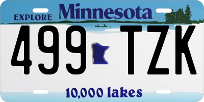 MN license plate 499TZK