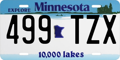 MN license plate 499TZX