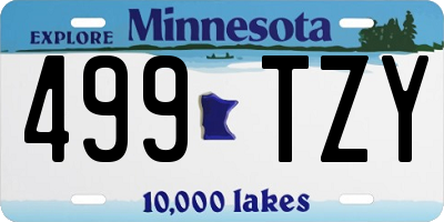 MN license plate 499TZY