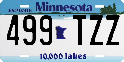 MN license plate 499TZZ