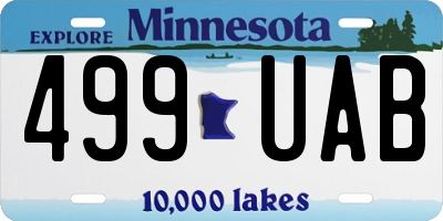 MN license plate 499UAB