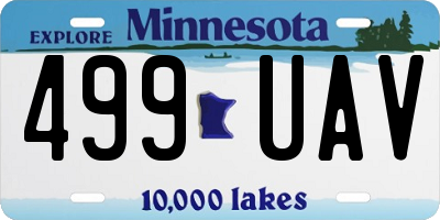 MN license plate 499UAV