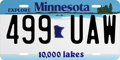 MN license plate 499UAW