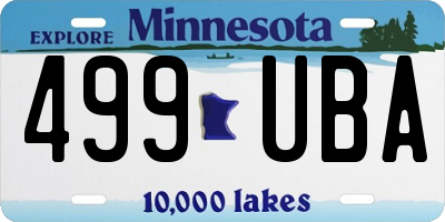MN license plate 499UBA