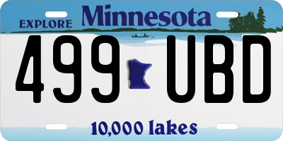MN license plate 499UBD