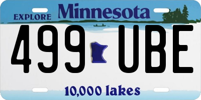 MN license plate 499UBE