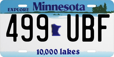 MN license plate 499UBF