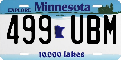 MN license plate 499UBM