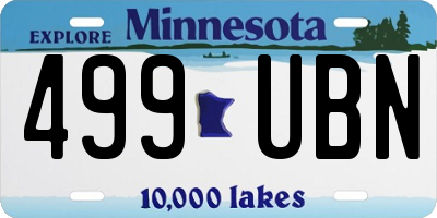 MN license plate 499UBN