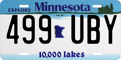 MN license plate 499UBY