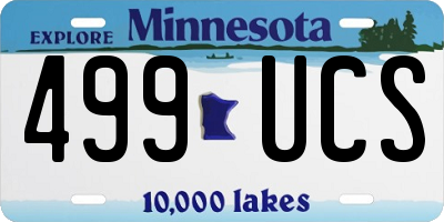 MN license plate 499UCS