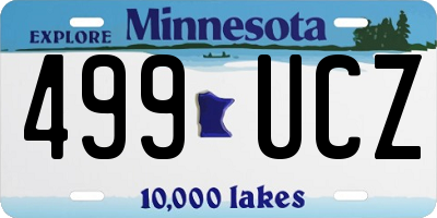 MN license plate 499UCZ