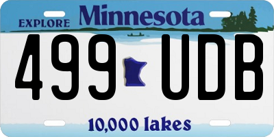 MN license plate 499UDB