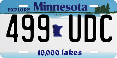 MN license plate 499UDC