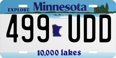 MN license plate 499UDD