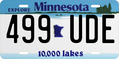 MN license plate 499UDE