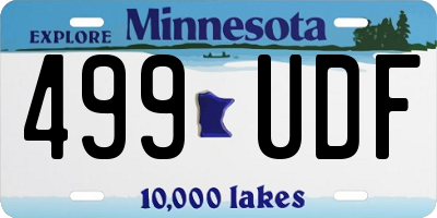 MN license plate 499UDF