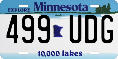 MN license plate 499UDG
