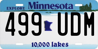 MN license plate 499UDM