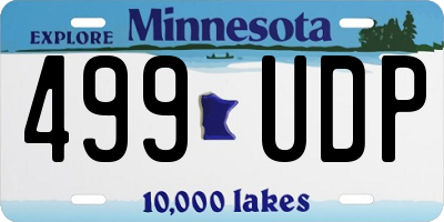 MN license plate 499UDP