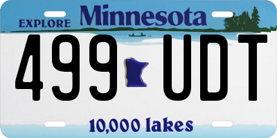 MN license plate 499UDT