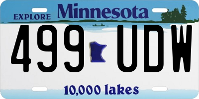 MN license plate 499UDW