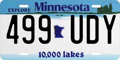 MN license plate 499UDY