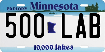 MN license plate 500LAB