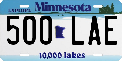 MN license plate 500LAE