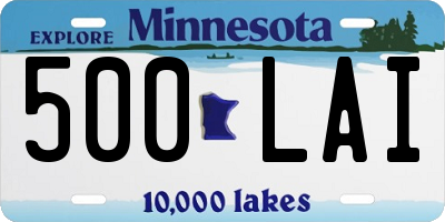 MN license plate 500LAI