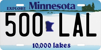 MN license plate 500LAL