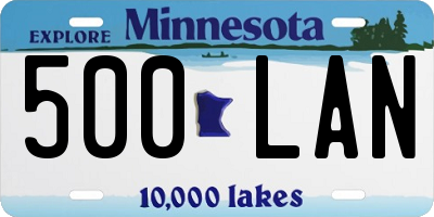 MN license plate 500LAN