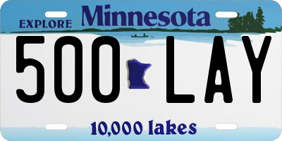 MN license plate 500LAY