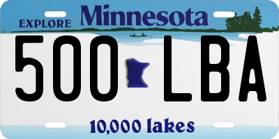 MN license plate 500LBA